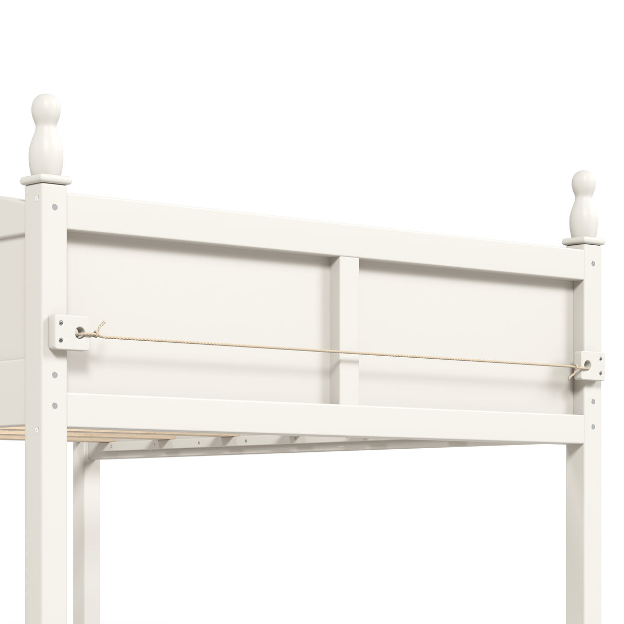 Full Size Low Loft Bed with Full-Length Guardrails
