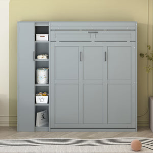 Murphy Wall Bed With Shelves, Wardrobe And LED Lights