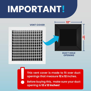 AC Register Vent Cover 12X12 inch - Box of 10
