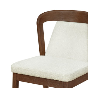 Upholstered Backrest Armless Dining Chairs (Walnut+Camel)