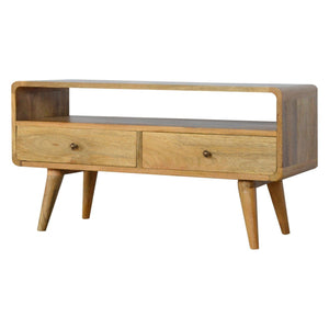 Solid Wood Curved Media Unit