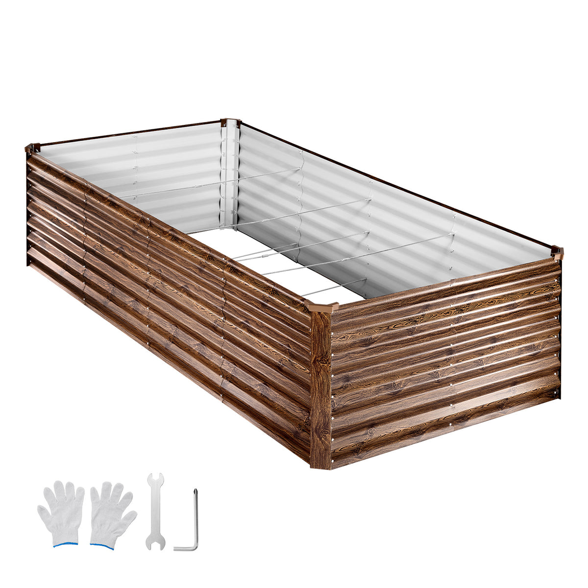 Galvanized Raised Garden Bed, 8 x 4 x 2 ft