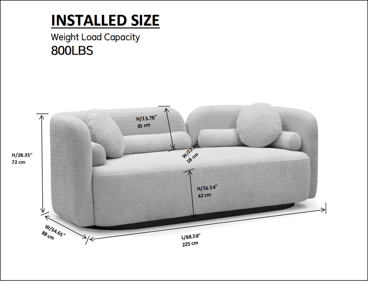 Luxury Modern 3-Seater Couch for Living Room