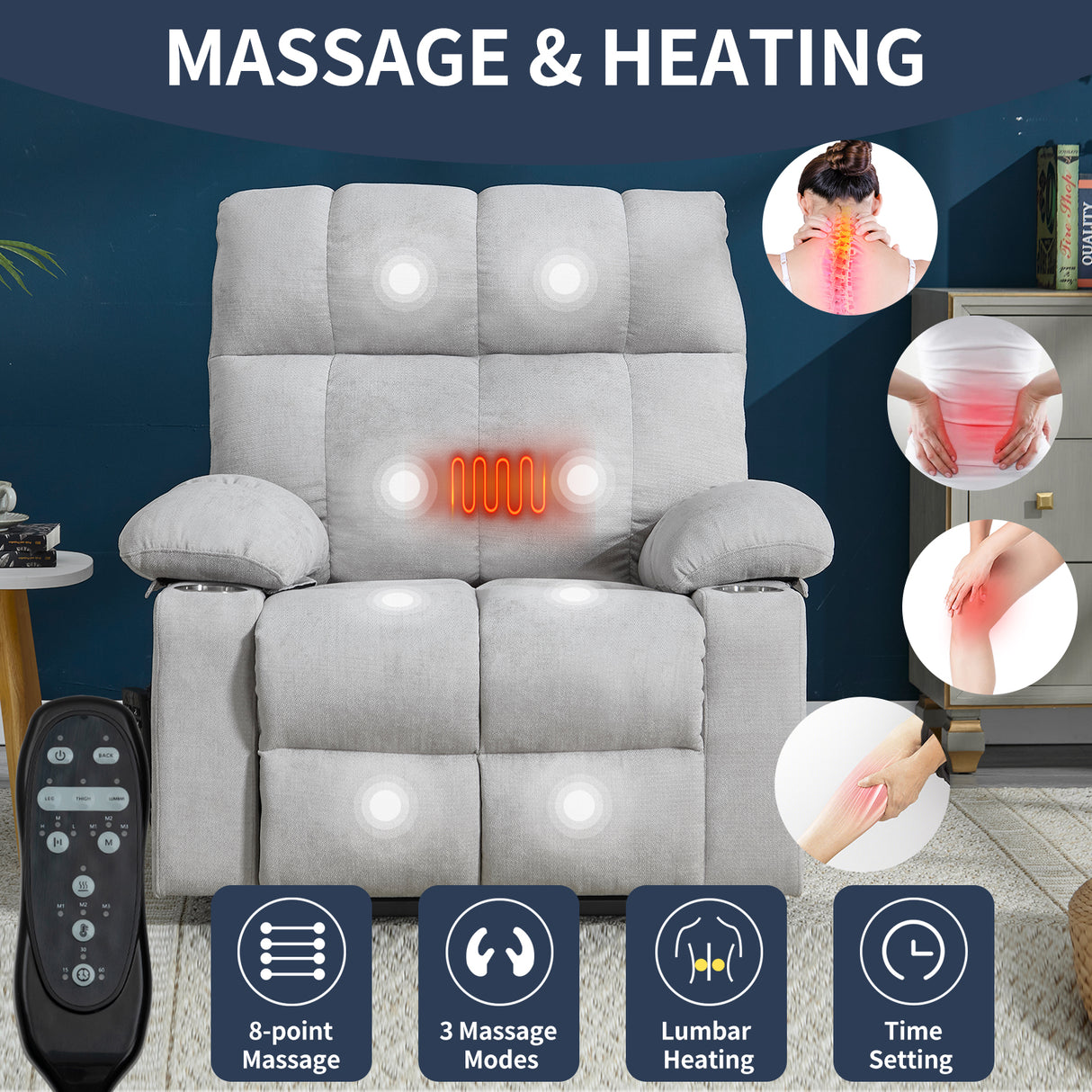 Beige Dual Motor Infinite Position Power Lift Recliner Chair