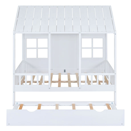 House Bed With Twin Size Trundle, Daybed