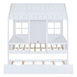 House Bed With Twin Size Trundle, Daybed