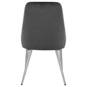 Padded Side Chair Of 2) With Upholstered Seat And Polished - Gray