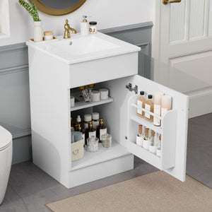 Bathroom Vanity With Sink, Cabinet With Adjustable Shelf - Best Buy Furniture