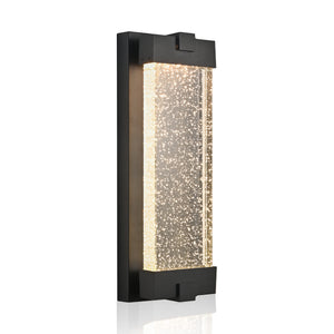Black Aluminum Outdoor Wall Light with Bubble Crystal