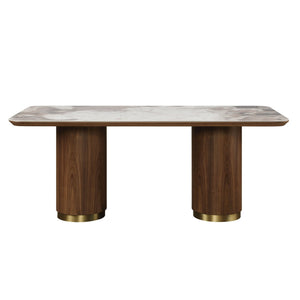 Willene - Ceramic Top Dining Table - Walnut - Best Buy Furniture