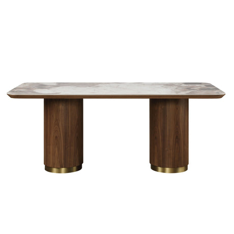 Willene - Ceramic Top Dining Table - Walnut - Best Buy Furniture