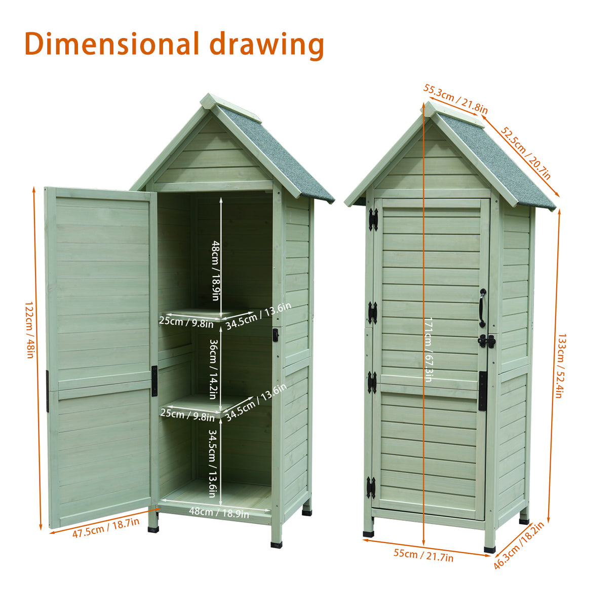 Outdoor Wooden Storage Shed with Lockable Door