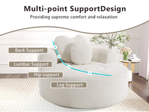 Round Sofa Bed with Memory Foam Sectional Couch