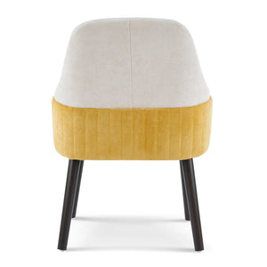 Indoor Dining Chair (Set of 2) With Sturdy Frame - Beige / Yellow