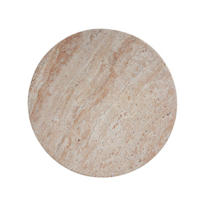 Outdoor / Indoor Lightweight Concrete Side Table With Travertine - Beige - Best Buy Furniture