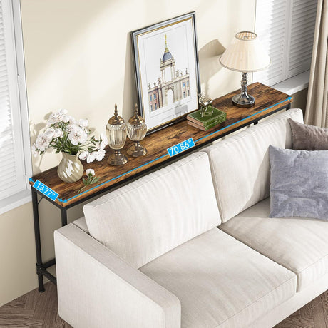Tribesigns - Extra Long Console Table - Brown / Black