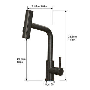 360° Rotation Pull-Down Kitchen Faucet - Oil Rubbed Bronze