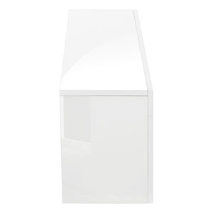 TV Stand, Console, Media Entertainment Center, Storage Cabinet, Glossy Contemporary & Modern - White