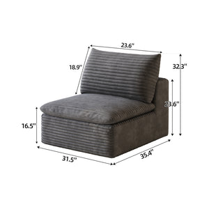1 Middle Seat Sofa - Dark Fabric