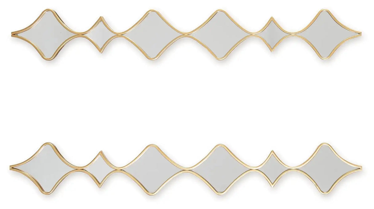 Harriswood - Accent Mirror Set (Set of 2) - Gold Finish - Best Buy Furniture