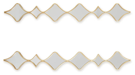 Harriswood - Accent Mirror Set (Set of 2) - Gold Finish - Best Buy Furniture