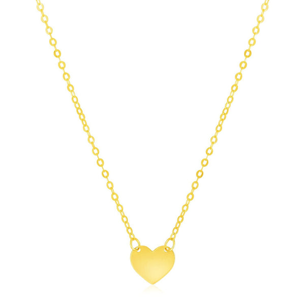 14k Yellow Gold Polished Mini Heart Necklace