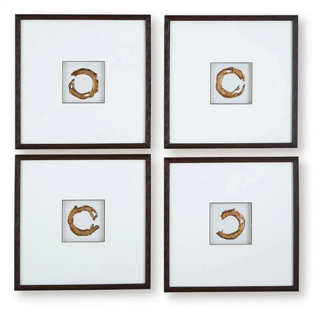Dallbourne - Wall Art Set (Set of 4) - White / Gold Finish - Best Buy Furniture