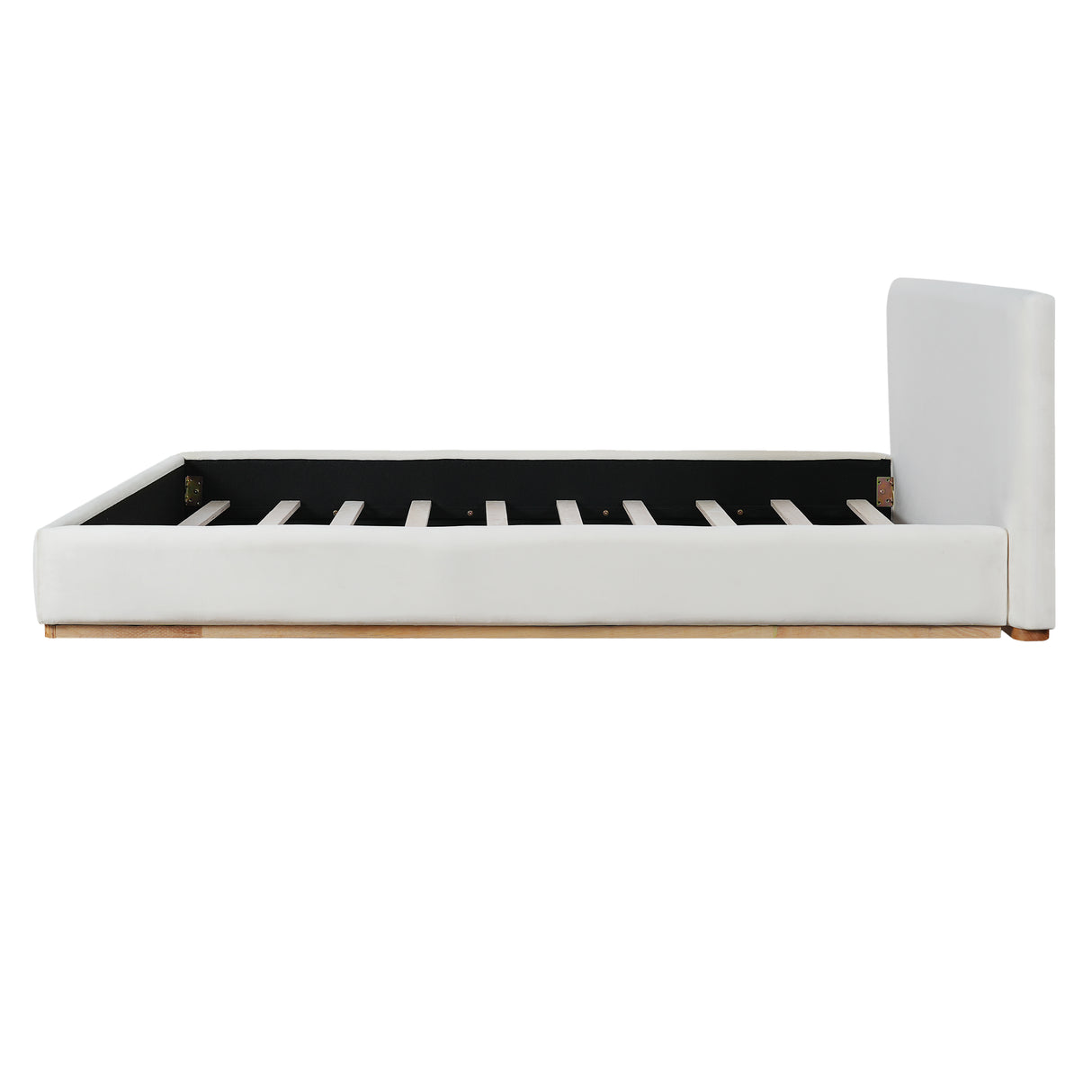 Elegant Upholstered Bed With Solid Wood Frame, King