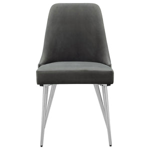 Padded Side Chair Of 2) With Upholstered Seat And Polished - Gray