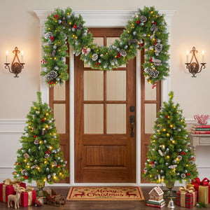 Pre-Lit Xmas Tree Artificial Christmas 3-Piece Set