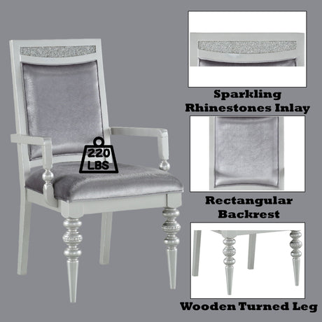 Maverick - Arm Chair (Set of 2) - Silver - Best Buy Furniture