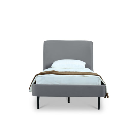 Twin Bed With Curved Headboard - Gray / Black