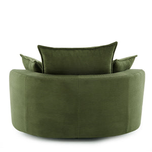 360° Swivel Accent Barrel Chair With Dual Layer Cushion And 3 Removable Pillows