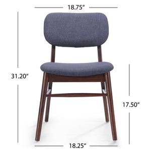 Set of 2 Mid-Century Upholstered Dining Chairs