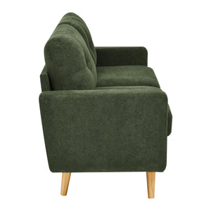 67.7" Wide Mid-Century Modern Upholstered Tufted Loveseat Sofa With Wooden Legs