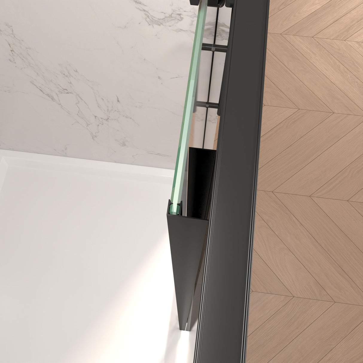 Frameless Single Sliding Shower Door