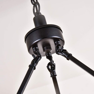 24.2" Wagon Wheel Chandelier, 12-Light, Black Metal