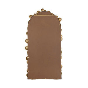 Full Length Arched Wall Mirror With Gold Leaf Accents