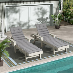 Outdoor Lounge Chair Cushion Replacement Set - Grey 2PC