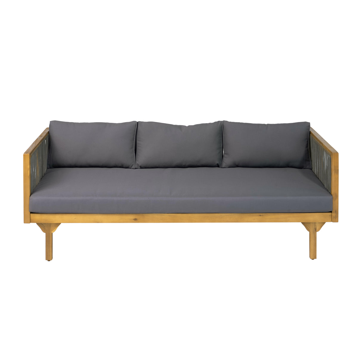 2-Piece Outdoor Patio Set: Sofa with Dark Grey Cushions