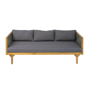 2-Piece Outdoor Patio Set: Sofa with Dark Grey Cushions