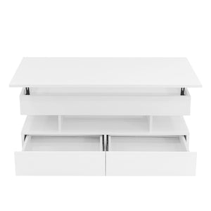 Multi Functional Lift Top Coffee Table With 2 Drawers