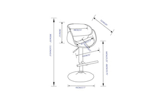 Amery - Mid Century Modern Adjustable Swivel Bar Stool