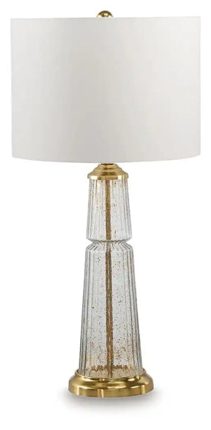 Bakersboro - Glass Table Lamp - Clear / Gold Finish - Best Buy Furniture