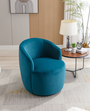 Swivel Accent Armchair Barrel Chair With Powder Coating Metal Ring