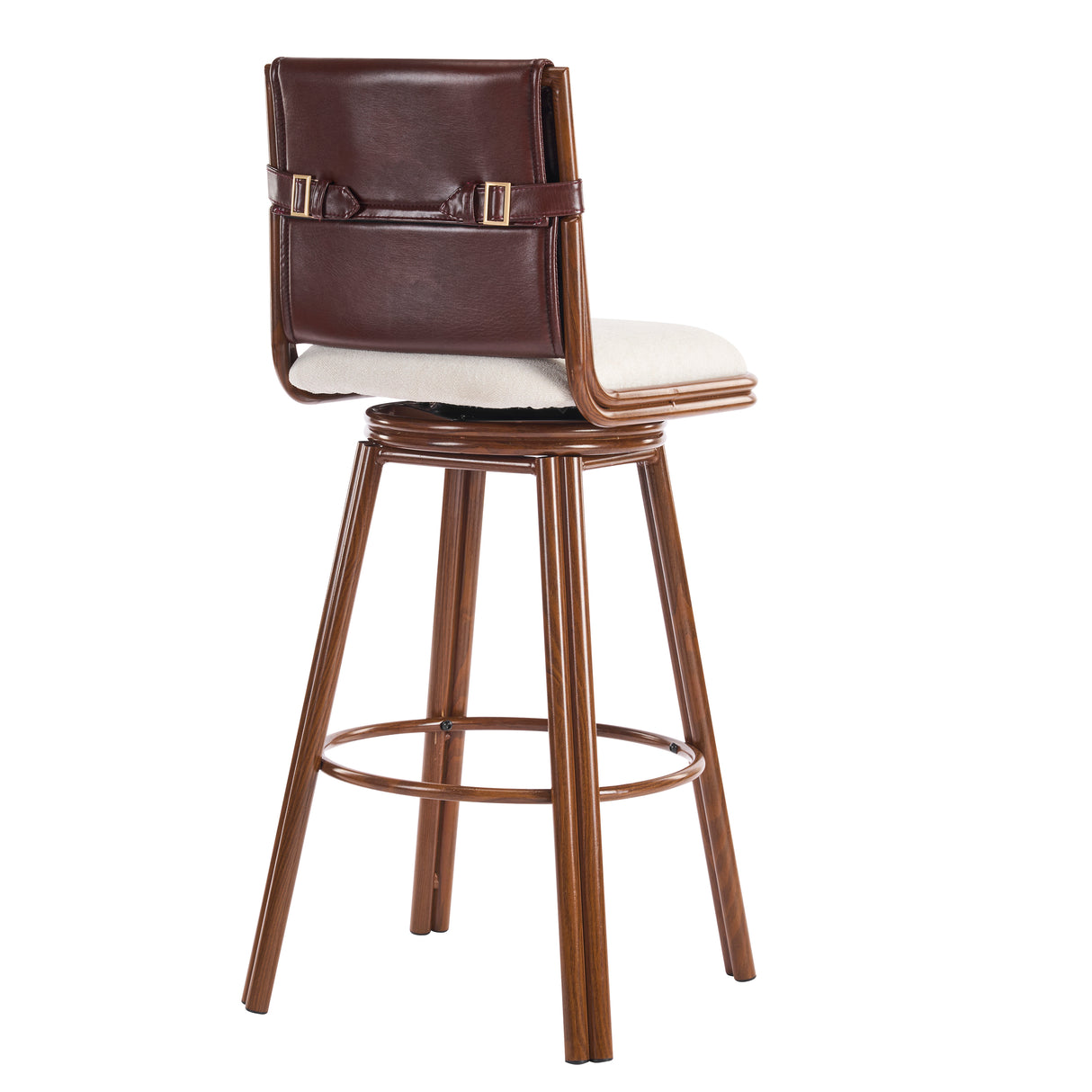 Sibyl Indoor Upholstered Swivel Bar Stool with Metal Frame