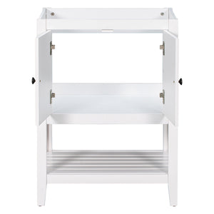 Bathroom Vanity Base Only, Soild Wood Frame, Bathroom Storage Cabinet With Doors And Open Shelf