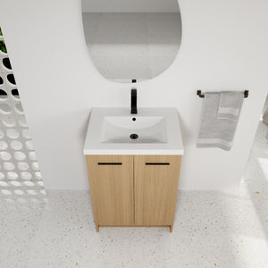 Floating Bathroom Vanity With Sink, Wall Mounted Double Door Storage