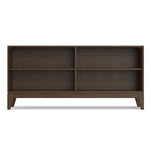 Harper - 4 Shelf Low Bookcase - Walnut Brown
