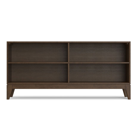 Harper - 4 Shelf Low Bookcase - Walnut Brown